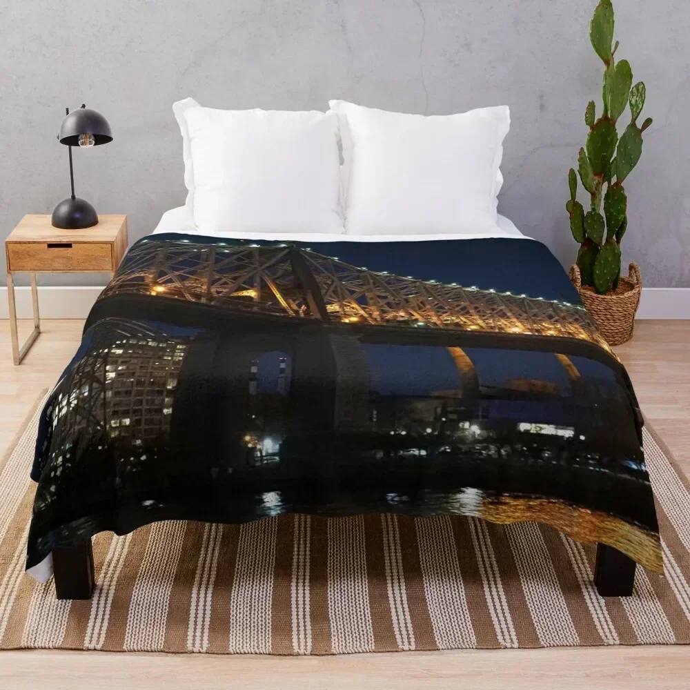 

Queensboro Bridge - Night Sence Throw Blanket Faux Fur Soft Warm Blanket for Bed