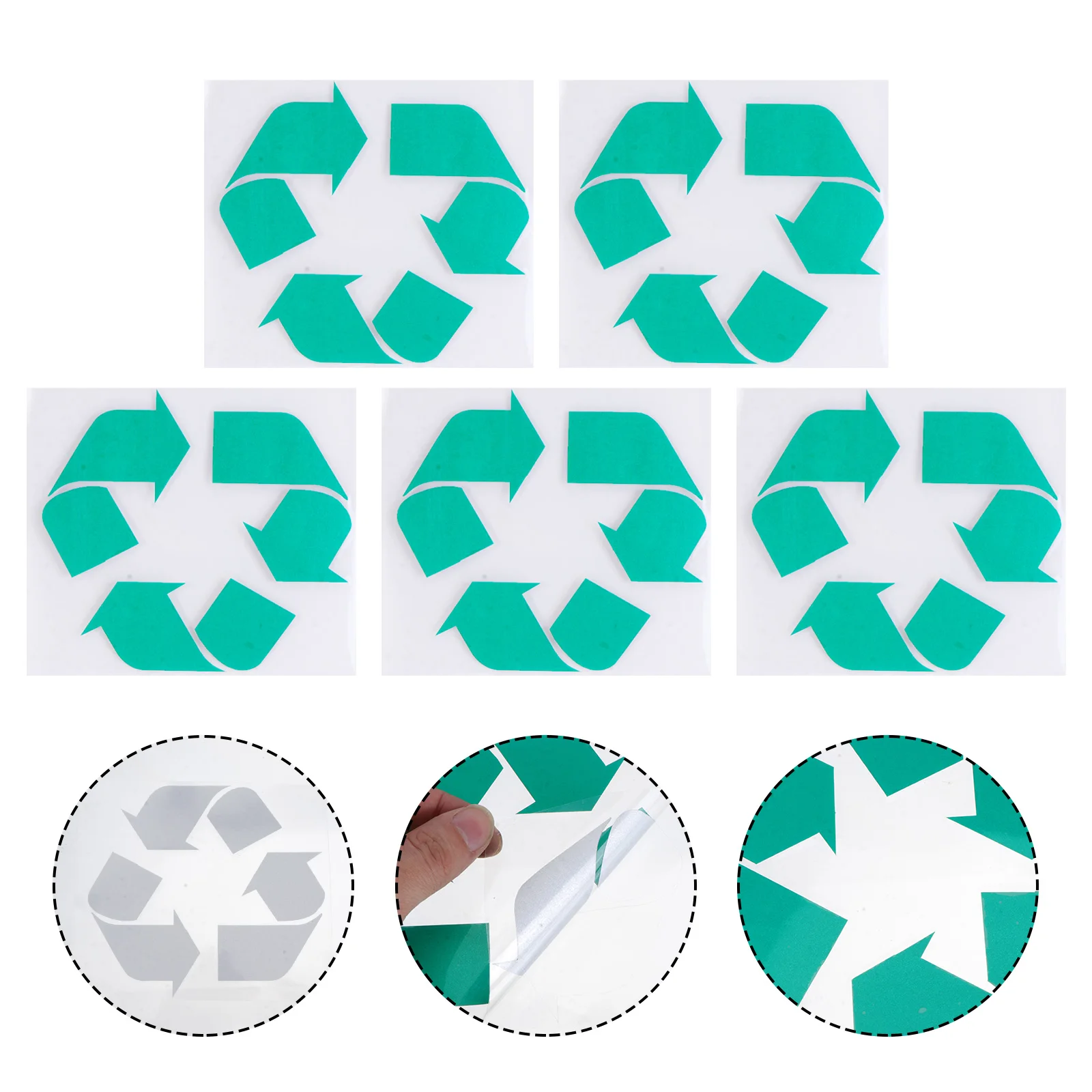 

5 Pcs Environmentally Friendly Car Stickers Recycle Trash Bin Decal Garbage Can for Recycling