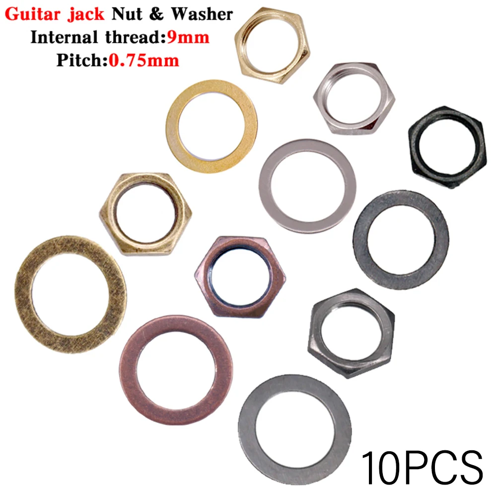 9MM Nuts Guitar Potentiometer Essential Guitar Components Electric Instrument Part 10 Piece Set For Repairs For Guitar Upgrade