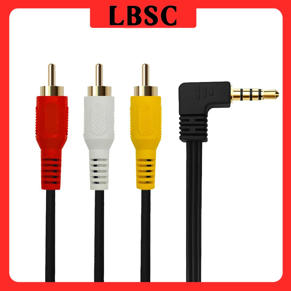كابل فيديو لكاميرا الفيديو RCA AV 3.5 مللي متر ، ذكر 3.5 مللي متر إلى 3RCA ذكر ، مقبس صوت ستيريو ، كابل AUX