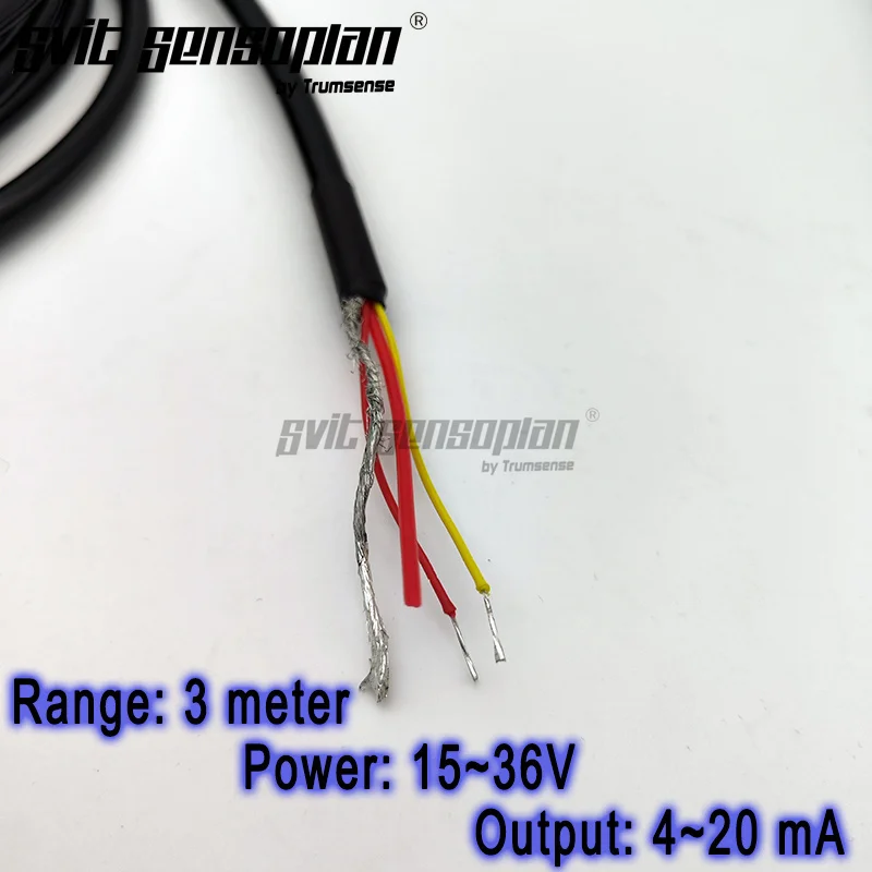 Trumsense STT-93420I Submersible Water Level Transducer Liquid Depth Transmitter 15 to 36V Power 3 Meter Range 4 to 20mA Output