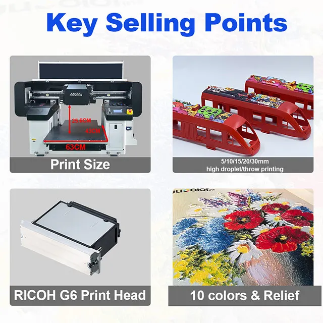 Fully automatic UV printer, flatbed printer Ricoh, suitable for golf balls, suitcases, glass