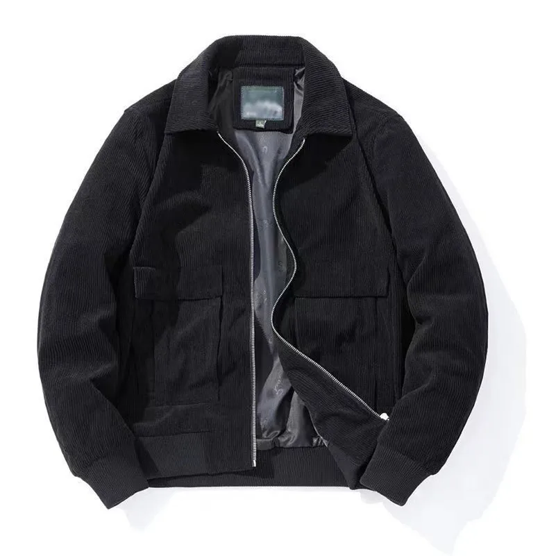 Autumn and Winter Fashion Trend Solid Color Retro Sports Thickened Warm Flannel Jacket Men's Loose Large Size High Quality Coat