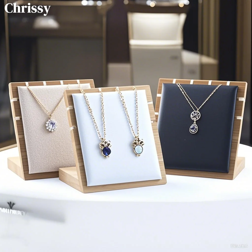 Bamboo Jewelry Display Stand Necklace Display Stand Wooden Multiple Necklace Easel Showcase Display Holder For Necklaces