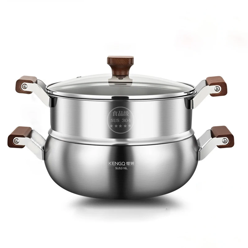 KENGQ Large Capacity Cooking Cookware Soup & Stock Pots 316 Stainless Steel Steamer Pot for Kitchen Ustensils