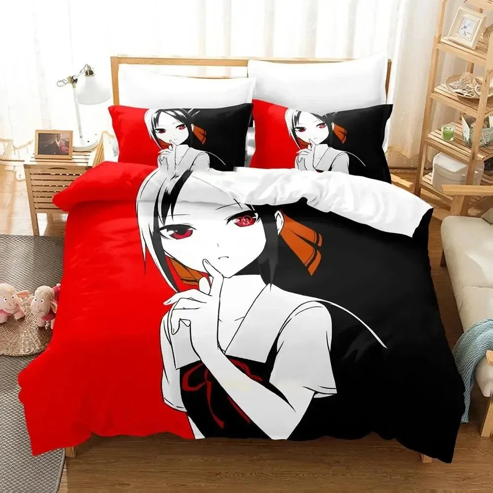 Anime Kaguya-Sama Love Is War Comfortable Duvet Quilt Cover Pillowcase Bedding Set Children Bedroom Decoration Home Textile
