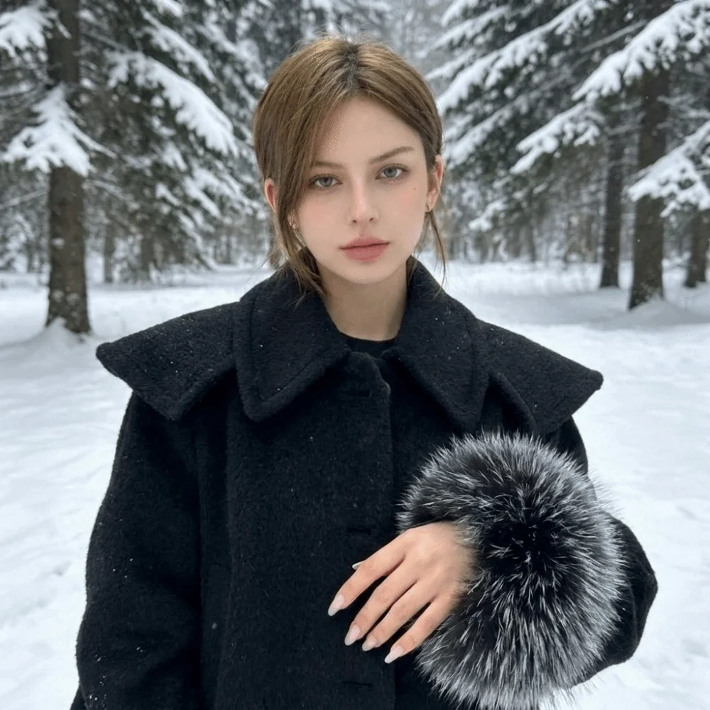 Comfortable Solid Color Faux Fur Wrist Cuffs Soft Keep Warm Jacket Arm Warmers Windproof Wrist Cuff Sleeve Covers Ladies