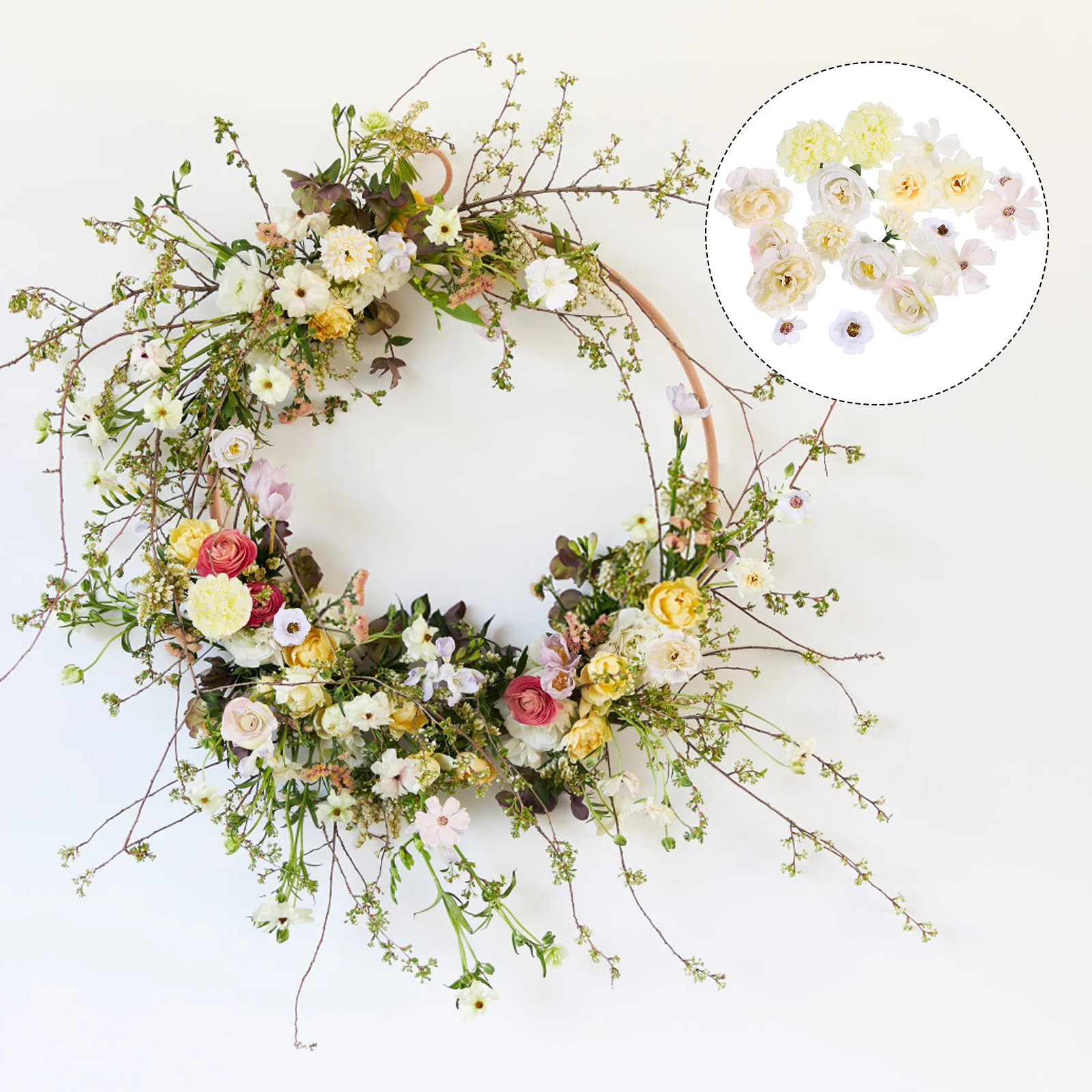 

20Pcs Fake Flowers Decor Meticulous Craftsmanship Wedding Bouquet Floral Ornaments Home Office Party Decorations Lifelike