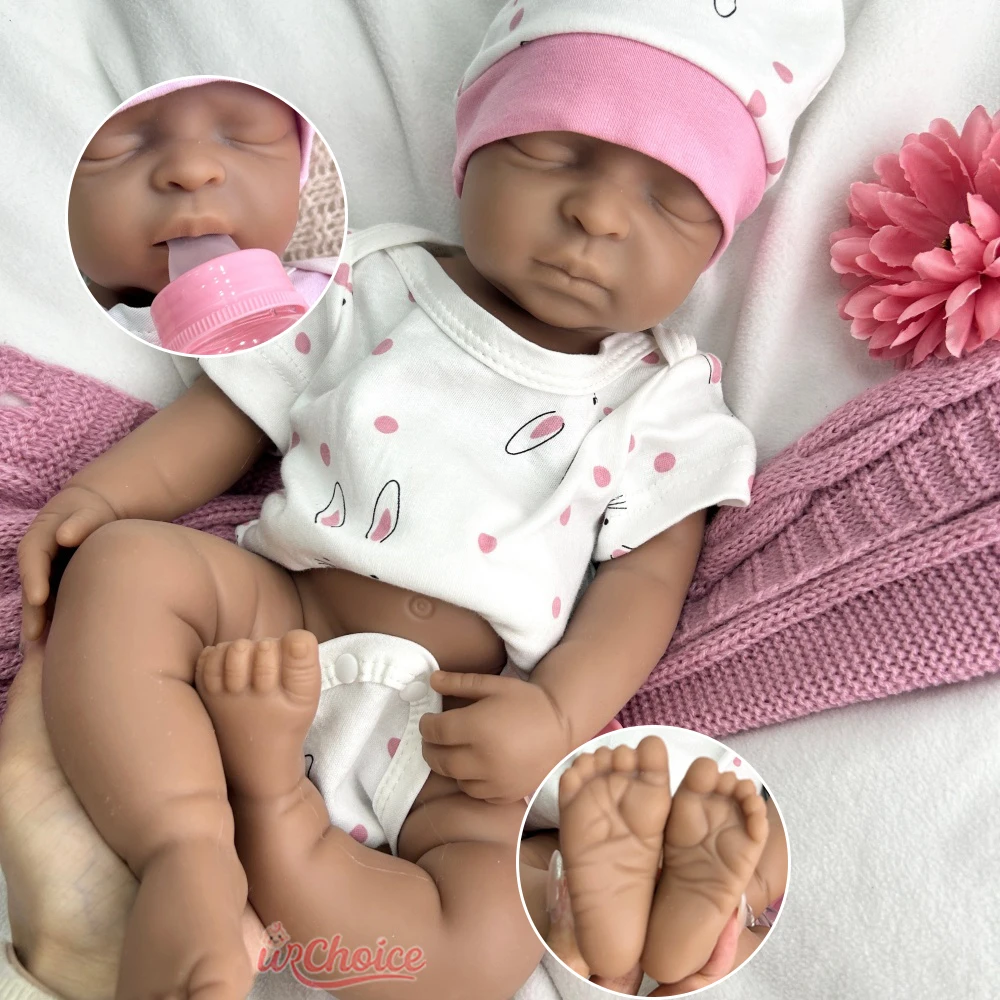 44 cm completamente morbido bocca aperta ragazza realistica in silicone rinato bambino impermeabile coccolone bambola comfort per regalo di Natale da collezione