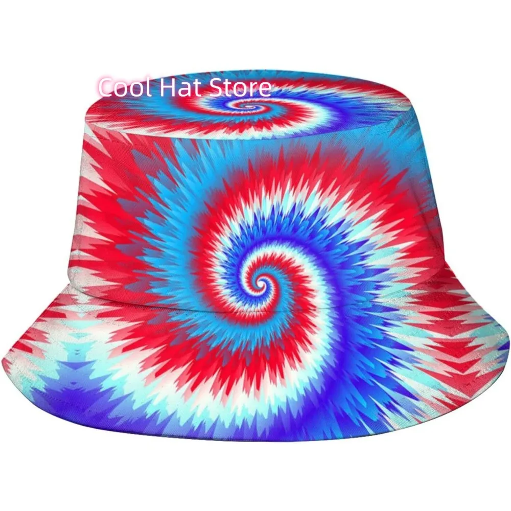 

Rainbow Tie Dye Print Bucket Hat Colorful Summer Unisex Print Bucket Hat Outdoor Sun Protection Casual Fishing Cap