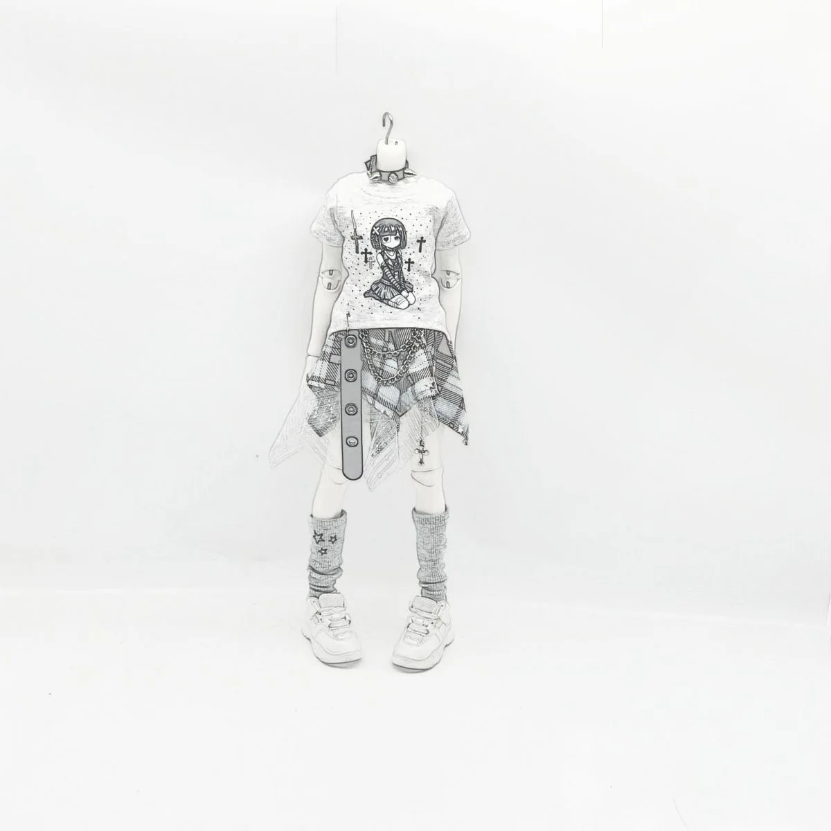 （customization 30day）BJD doll clothes suitable for 1/4 1/6 size white skirts clothing set doll accessories (5 points)
