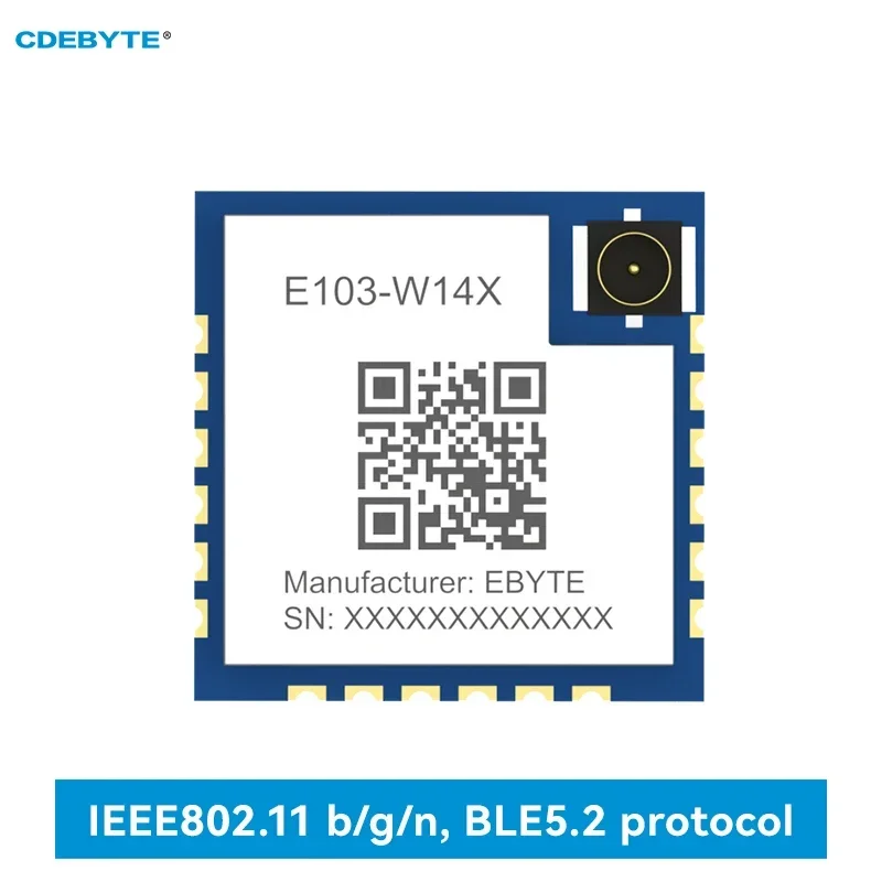 

BLE5.2 2.4GHz WiFi Serial Port Module Dual Mode MQTT AT Command CDSENT E103-W14X Low Power 18dBm Consumption HTTP TCP UDP IPEX