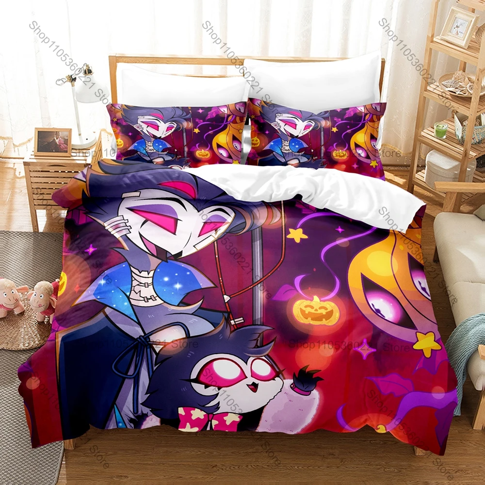 Popular Anime Bedding Set, Duvet Cover + 2 Pillowcases, Classic Stolas Design, Comfortable Home Bedroom Supplies