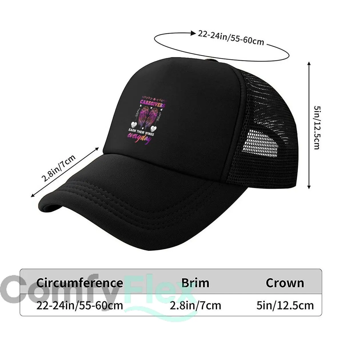 Caregivers Eagle Wings Heart 2026 Mesh Baseball Cap