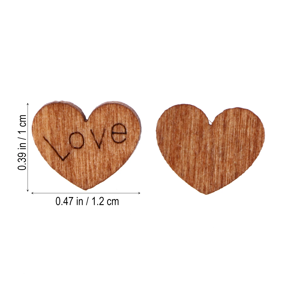 

100Pcs Wooden Hearts Embellishments Retro Color Decorative Craft Projects Scrapbooking Wedding Crafts Heart Shaped Decoration