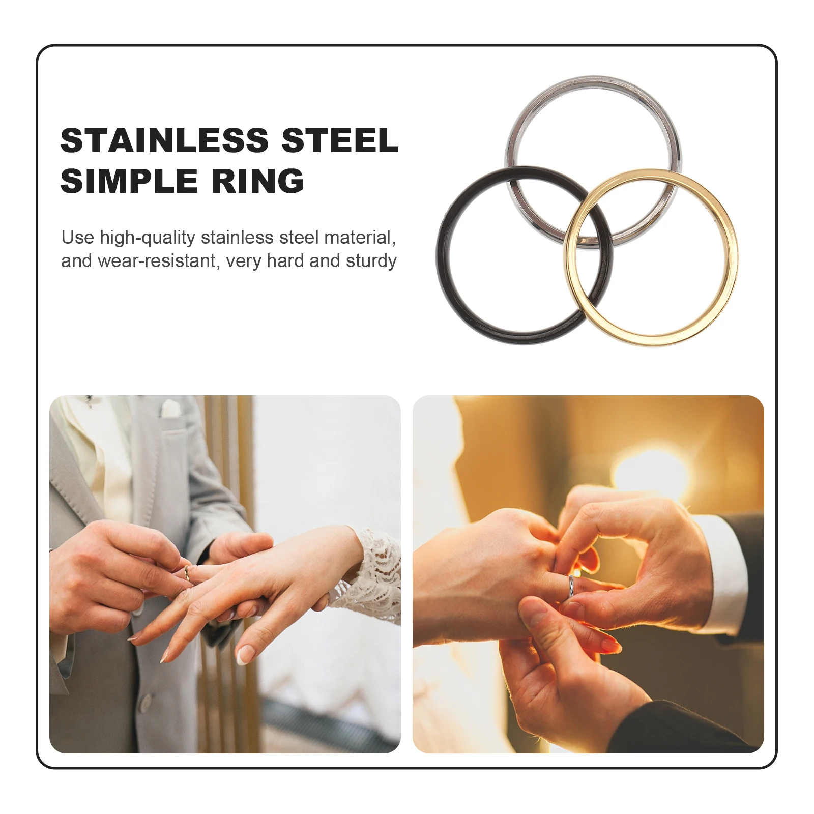

Stainless Steel Ring Fashion Finger Accessory Unique H Jewelry Assorted Color High Quality Wear Resistant Hard Sturdy Gift