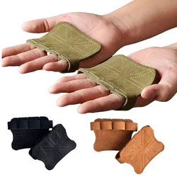 Guantes de cuero para entrenamiento de levantamiento de pesas, protección de Palma, empuñaduras de gimnasia, deportes de Fitness, levantamiento de pesas