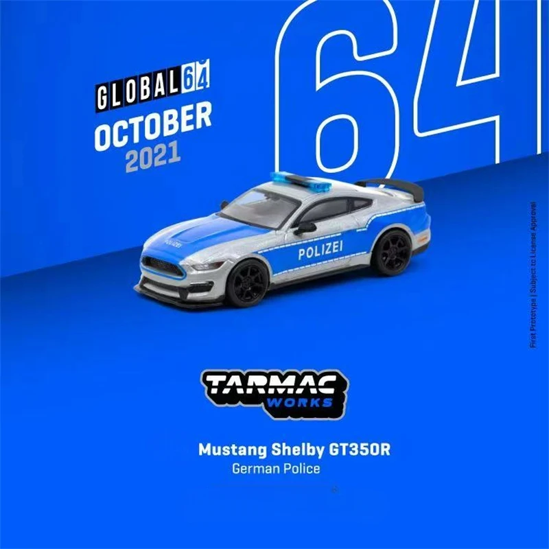 

Tarmac Works 1:64 Mustang Shelby GT350R Модель немецкой полиции автомобиля