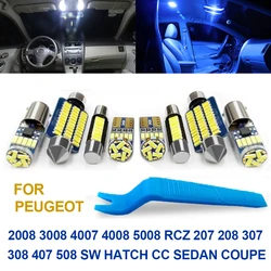 Blue LED Car Interior Lights Canbus For Peugeot 2008 3008 4007 4008 5008 RCZ 207 208 307 308 407 508 White Indoor Signal Lamp
