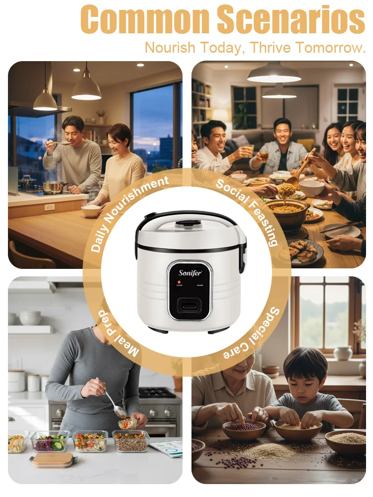 Sonifer SF-4038 6.0L Rice Cooker 900W One-Key Control Spherical Liner Keep Warm Removable Valve Easy Clean