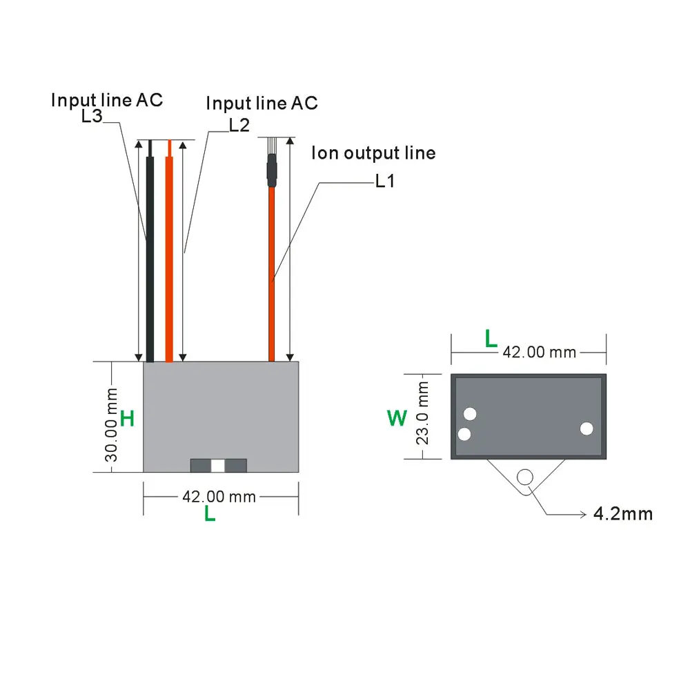 Air Purifier For Home Negative Ions Generator Anion Generator  AC110V Output Voltage -5.0kv DC Ionizer Density 6 milion