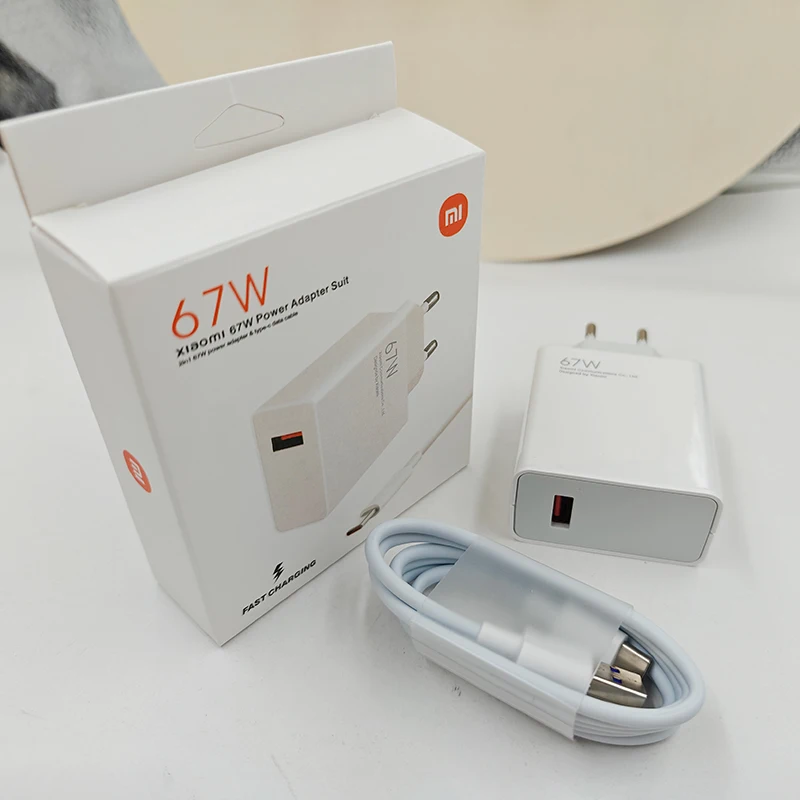 Xiaomi 67 واط شاحن محول الطاقة دعوى USB شاحن سريع للغاية محول الطاقة 2 في 1 67 واط محول الطاقة وكابل بيانات من النوع C