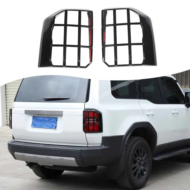 

2 шт. ABS черный для Toyota Land Cruiser Prado 250 LC250 2024 + автомобильный задний фонарь, декоративная наклейка, аксессуары для защиты автомобиля