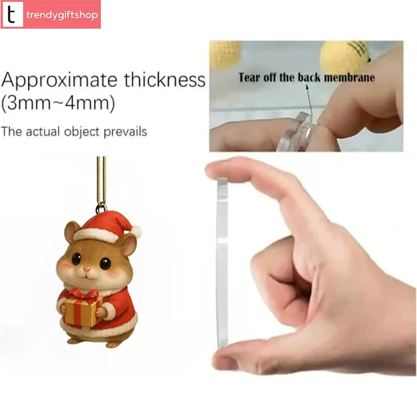 الهامستر تقويم القدوم 2025 24 يوما 2D الاكريليك شجرة عيد الميلاد زخرفة العد التنازلي الديكور للمنزل عطلة حفلة Favors #2