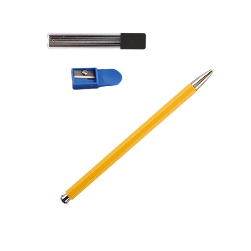 Metal Inkless Pen with Sharpener & Refills, Automatic Drawing Pen Metal Mechanical Pencil for Writing Drawing Sketching