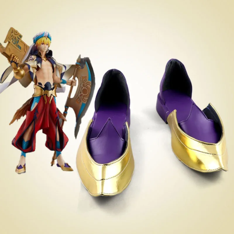 Fate Grand Order FGO Caster Gilgamesh Cosplay Boots Shoes Men Shoes Customized Halloween Carnival Cosplay Costume Accessories