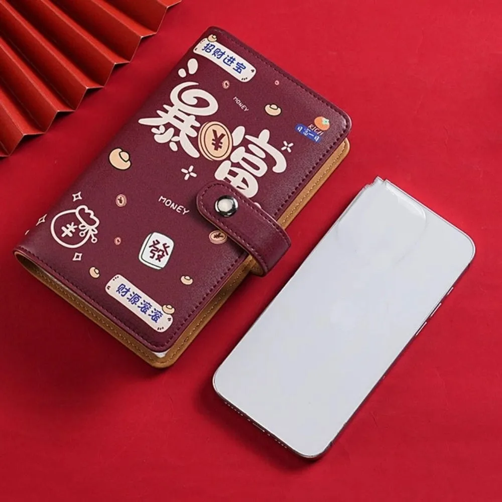 Portafoglio in Pelle PU per Risparmiare, Organizer Portatile per Contanti, Agenda e Libro Contabile