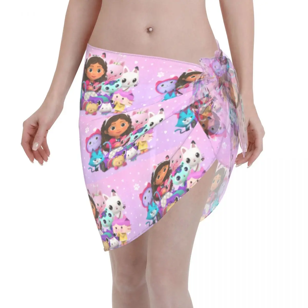 

Custom Cool G-Gabbyses Cartoon Cat Animals Casual Beach Dress Decorate Women Short Sarongs Beach Wrap For Pools Beach Cover ups