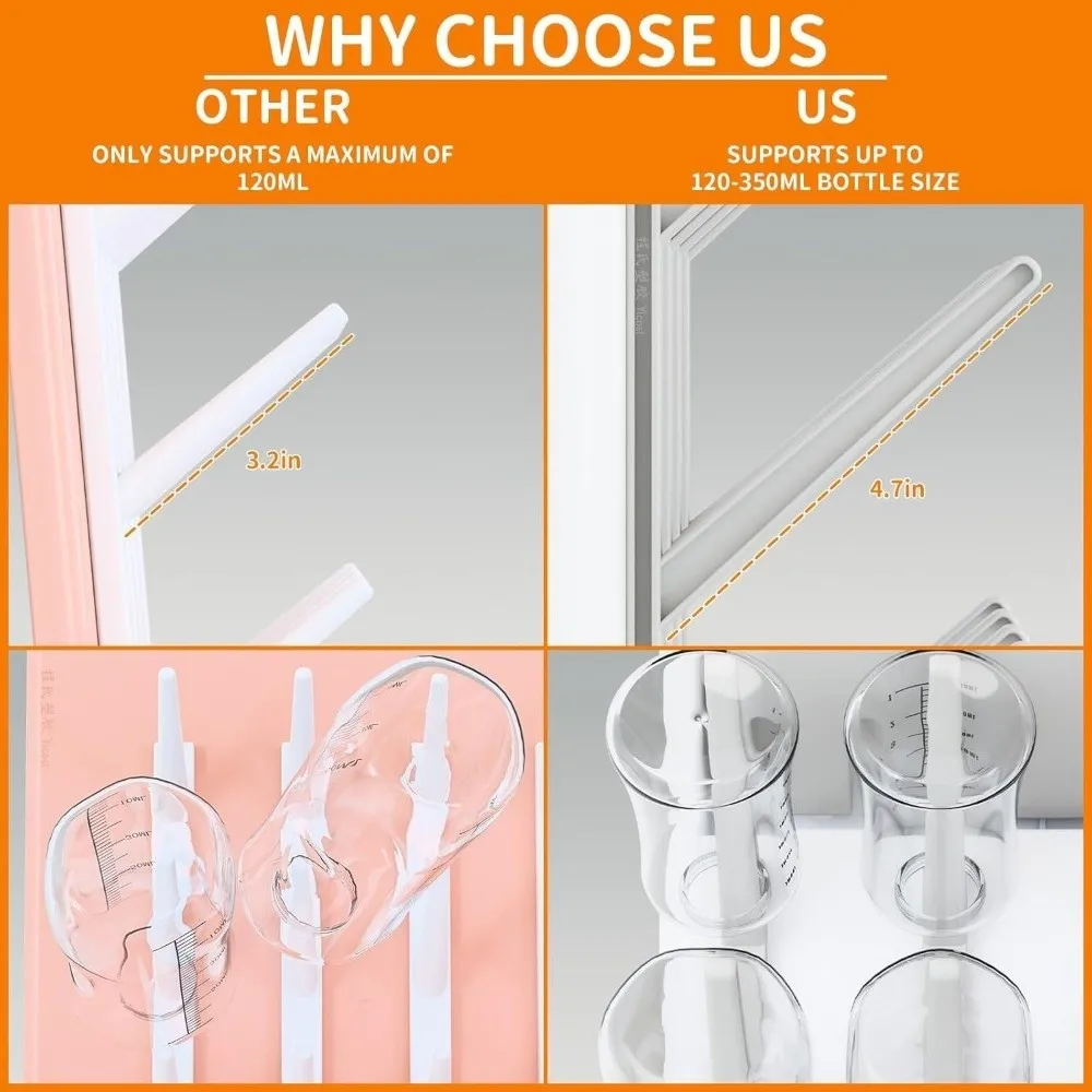 Multi-layer Baby Bottle Drying Rack Large Capacity Multi Tiered Cups Drying Stand Holder Space Saving Vertical Storage Rack