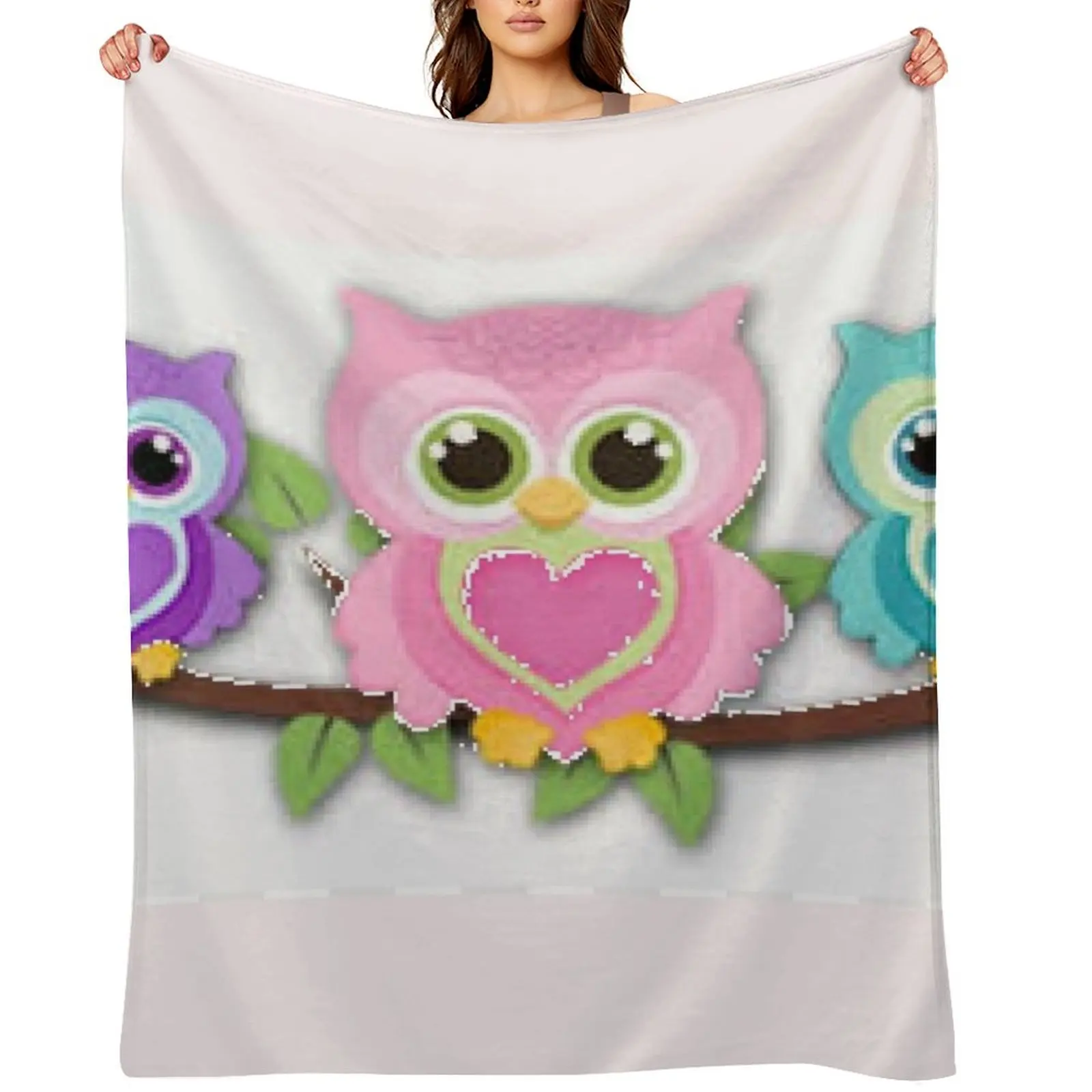 

Cute Owl Print for Nursery Decor and more Throw Blanket wednesday christmas gifts Sofa Quilt Sofa Throw Blankets