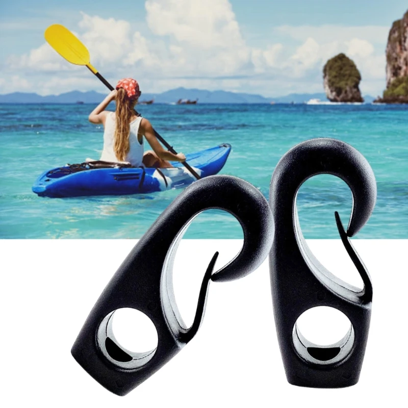 10Pcs Black Plastic Bungee Hook Bungee Rope Rowing Boats Tie Cord Hook Reusable Boats Shock Cord Hook Easy to Install