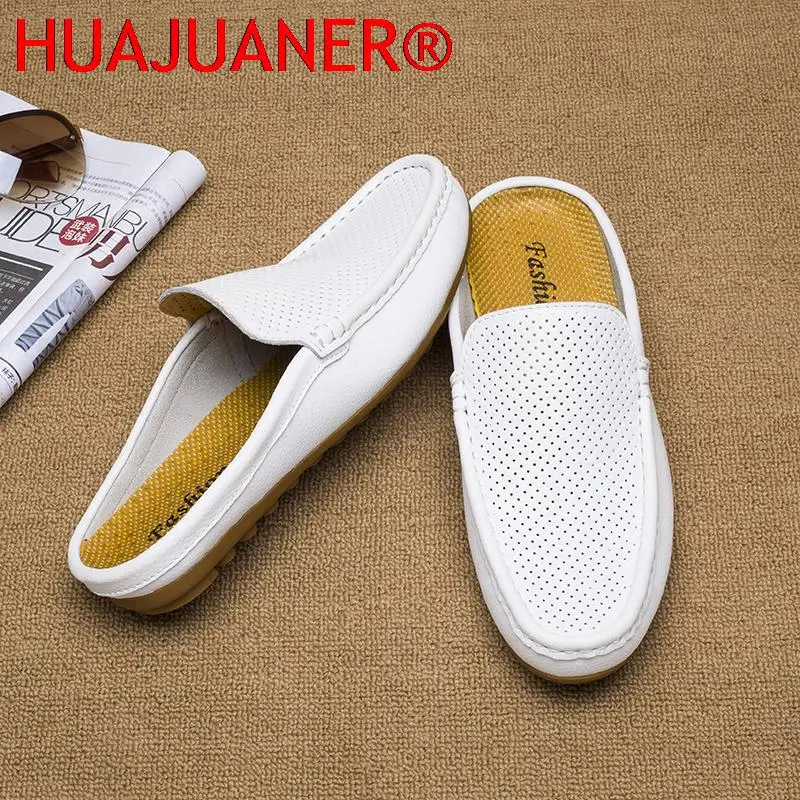 Mocasines informales de cuero genuino para hombre, zapatos formales, transpirables, de negocios, de lujo