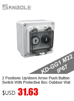 M22 Im Freien Wasserdichte IP67 Push Button Switch Box Notfall Stop Control Verteilung Rot 10A Schraube Installation – Detail 4