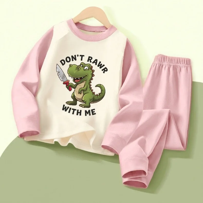 Herbst-Winter-Mode für Jungen und Mädchen, langärmelige Heimkleidungssets, weiche Kinderkleidung, Kinderpyjamas, Schlafanzug – Detail 3