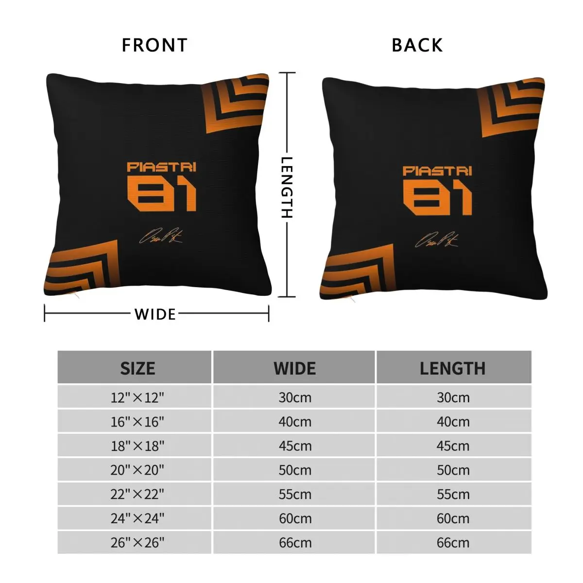 Oscar Piastri Motorsports Driver Square Pillowcase Polyester Linen Velvet Pattern Decor Pillow Case Sofa Seater Cushion Cover