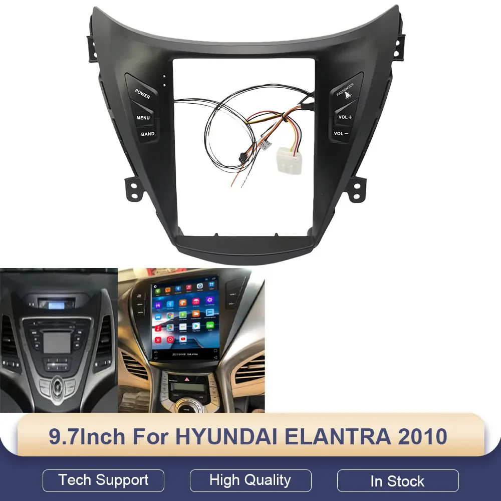 

9,7-дюймовая 2-DIN рамка для автомагнитолы в стиле Tesla для HYUNDAI ELANTRA 2010, мультимедийная панель для навигации и DVD-плеера