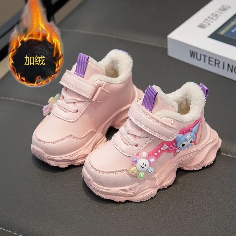 سانريو كورومي الخريف الشتاء أحذية رياضية الأطفال أحذية رياضية جديدة الأميرة حذاء كاجوال فتاة احذية الجري بالإضافة إلى الأحذية القطنية المخملية #3