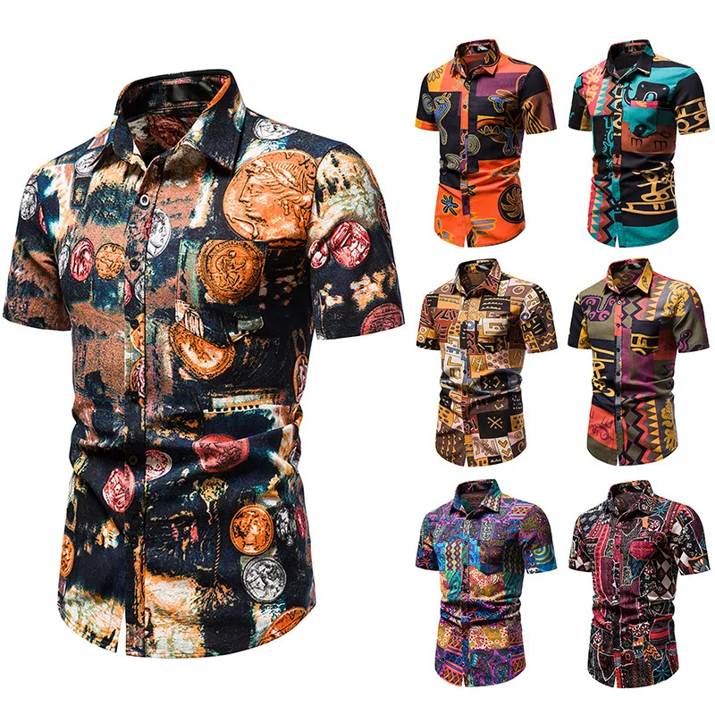 

Men's Casual Turn-down Collar Short Sleeve Beach Shirts