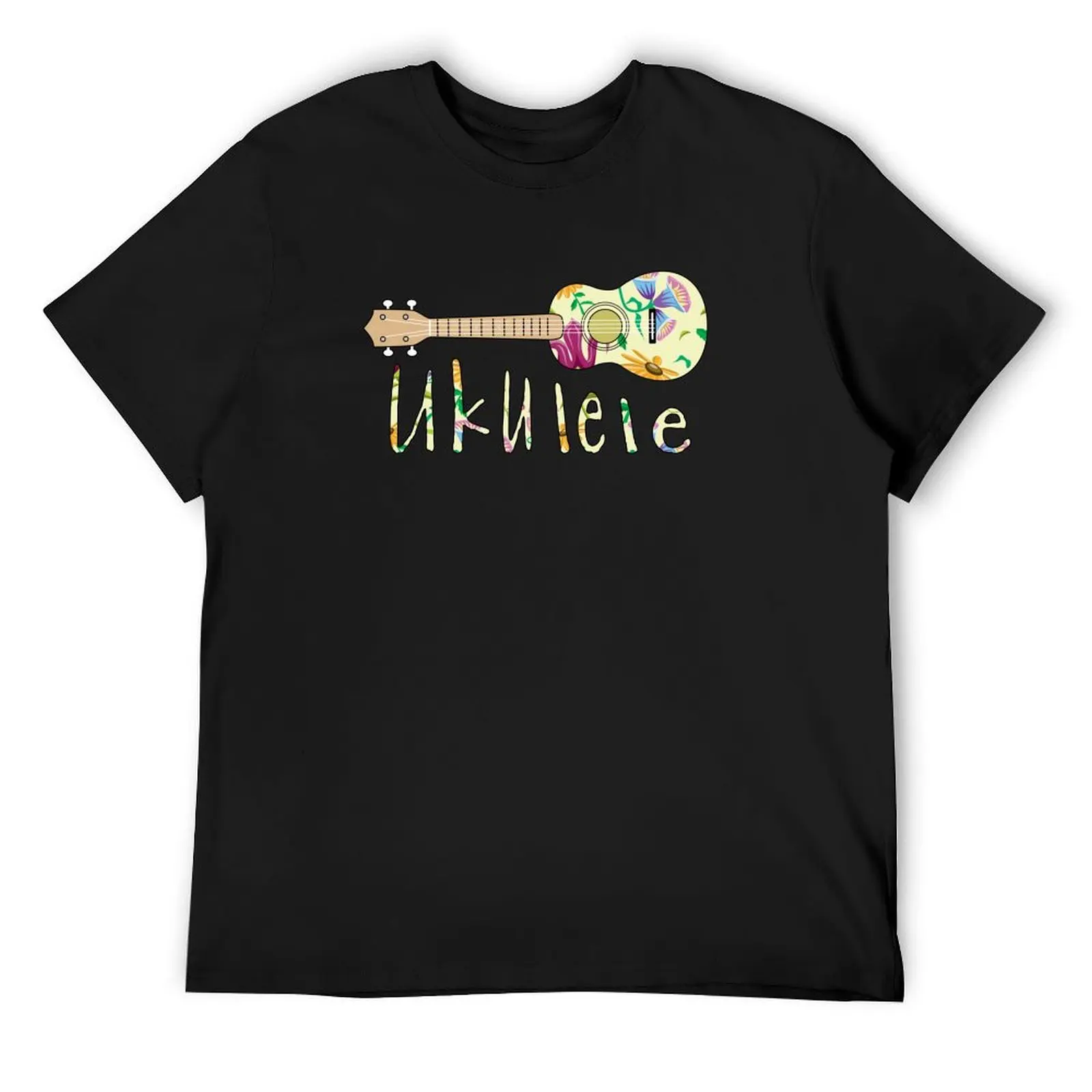 

Ukulele flowers T-Shirt Aesthetic clothing luxury designer anime shirt Short sleeve tee men