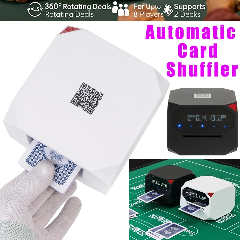 

Automatic Card Dealer 360° rotating deals for upto 8 players support 2 decks 2500mAh Camping Home Party Games Auto Cards Dealers