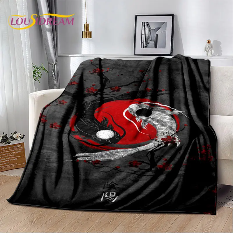 Chinese Tai Chi Bagua Yin Yang Soft Plush Blanket,Flannel Blanket Throw Blanket for Living Room Bedroom Bed Sofa Picnic Cover