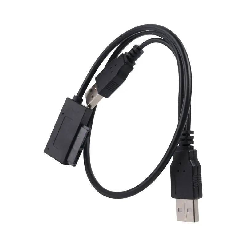 Delicate Texture-1 Piece SATA Cable Slimline Slim SATA Cable With External USB 2.0 Power Supply For Laptop CD-ROM DVD-ROM ODD Ad