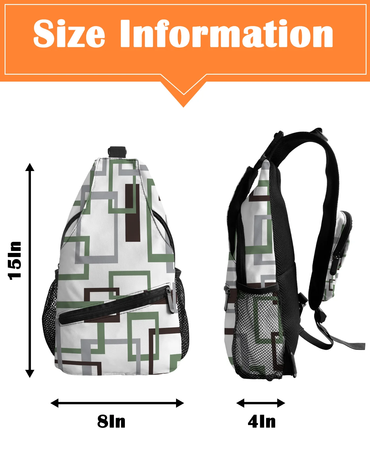 Tas dada abstrak Modern abad pertengahan geometris untuk pria wanita tas kurir tahan air tas selempang Travel Olahraga satu bahu