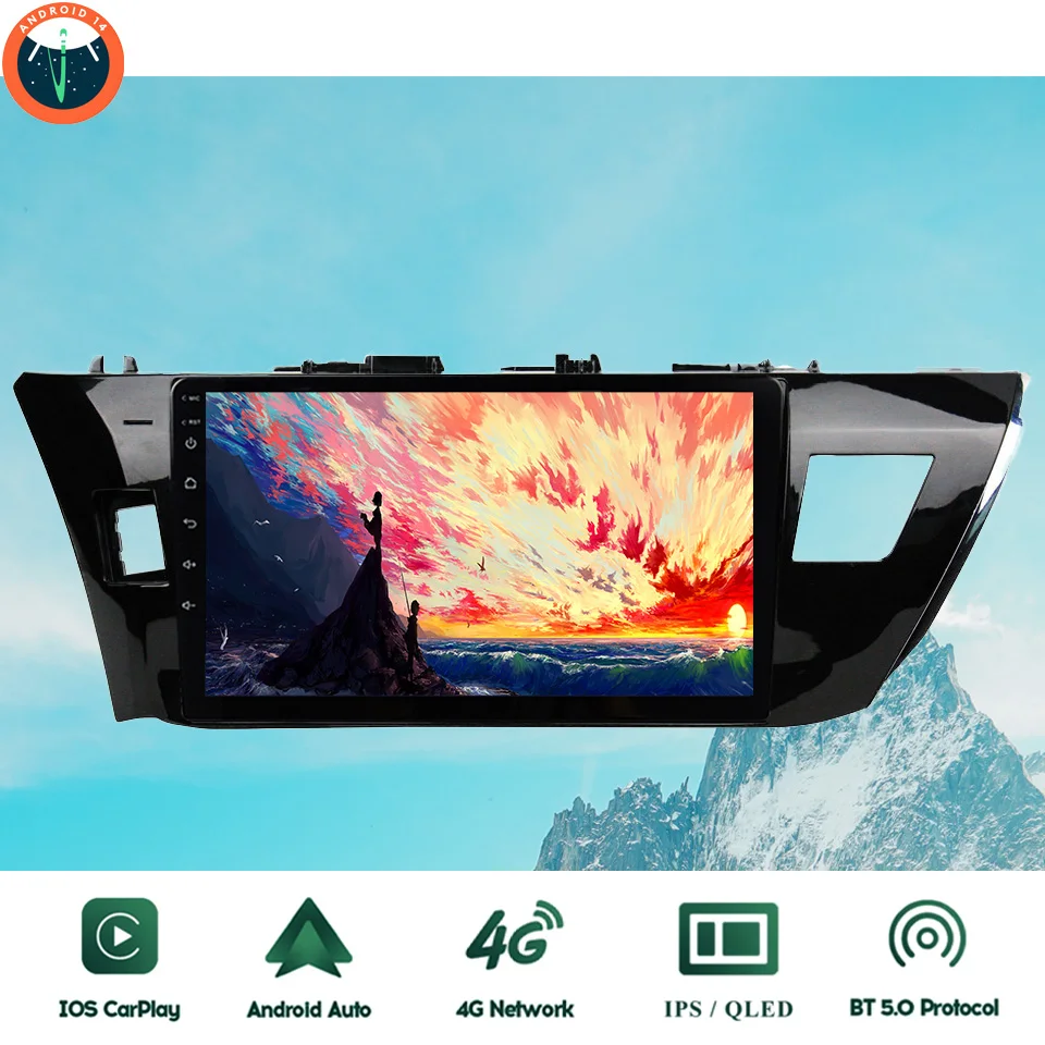 

128G Android 14 Carplay Auto For Toyota Corolla 2013 2014 2015 2016 Car Radio Stereo Multimedia Player GPS Navigation Head Unit