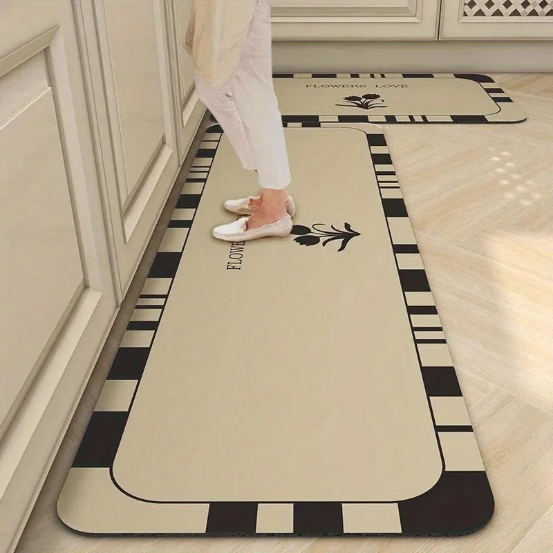 VIKAMA Kitchen Rug Non-Slip Waterproof Floor Mat Bathroom Mat Absorbent Door Mat Rug For Bedroom Welcome Mat Outdoor Carpet