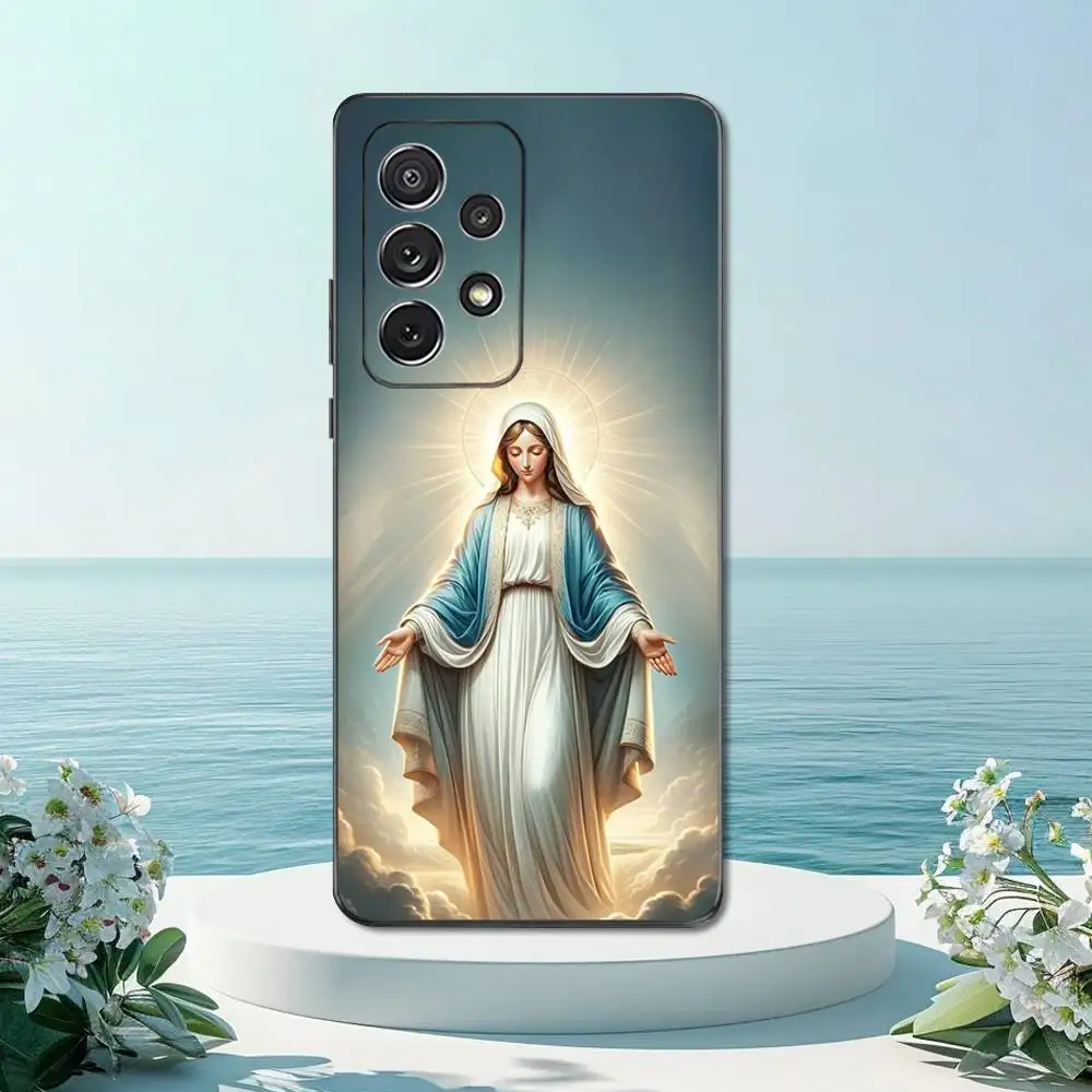 Virgin De Guadalupe Art Phone Case For Samsung S22,S21,S20,S10,S9,S25,S24,S23,Ultra,FE,Plus,Lite,Soft Silicone Black Cover